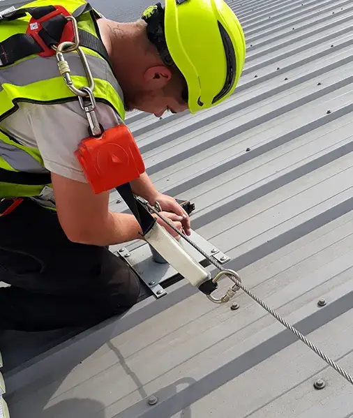 Actual Roofing team at work on a commercial roof